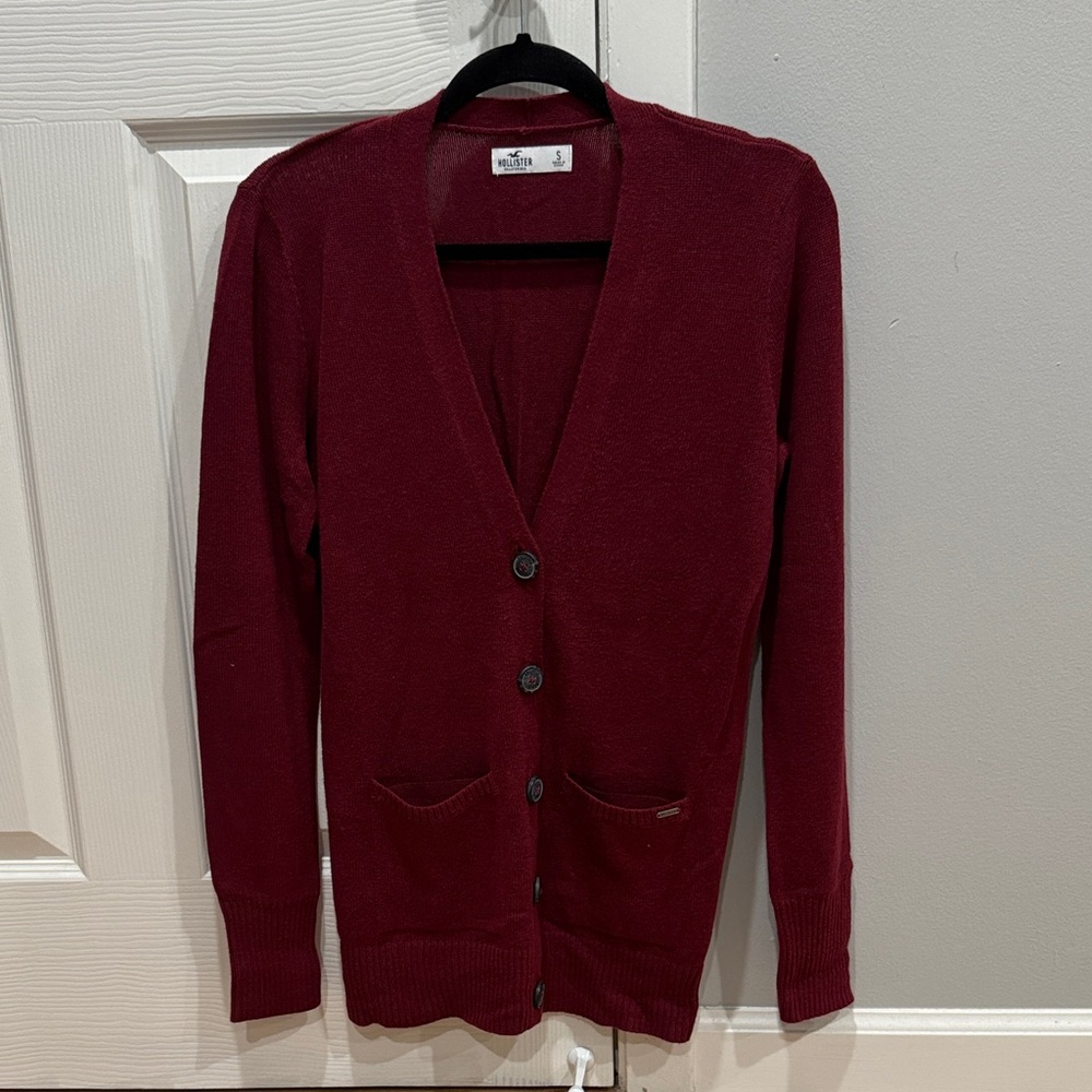 Hollister Women's Burgundy Cardigan